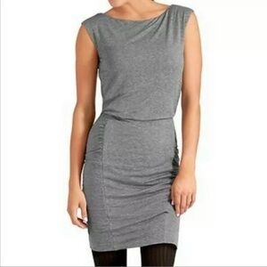 Athleta grey ruched knee length dress size XS